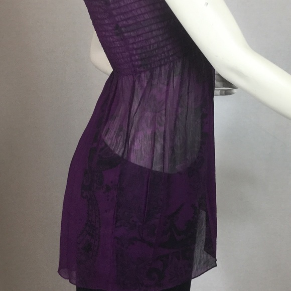 Sheer Dark Purple Strapless top, by Full Tilt sz s - Picture 3 of 7